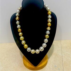 Authentic Baroque Multicolor South Sea Pearl Necklace
